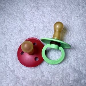 BIBS Red and Green Pacifier Duo - NWT